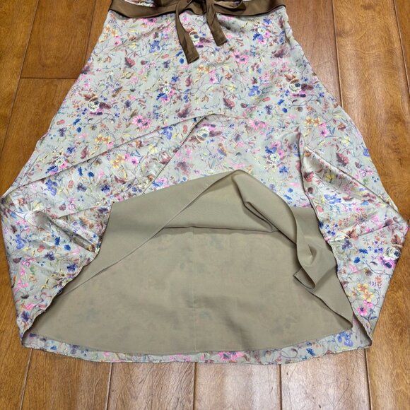 VTG Betsey Johnson Womens Silk Foral Dress Size 6 Halter Shirred Fairy Y2K 90s - Picture 5 of 9